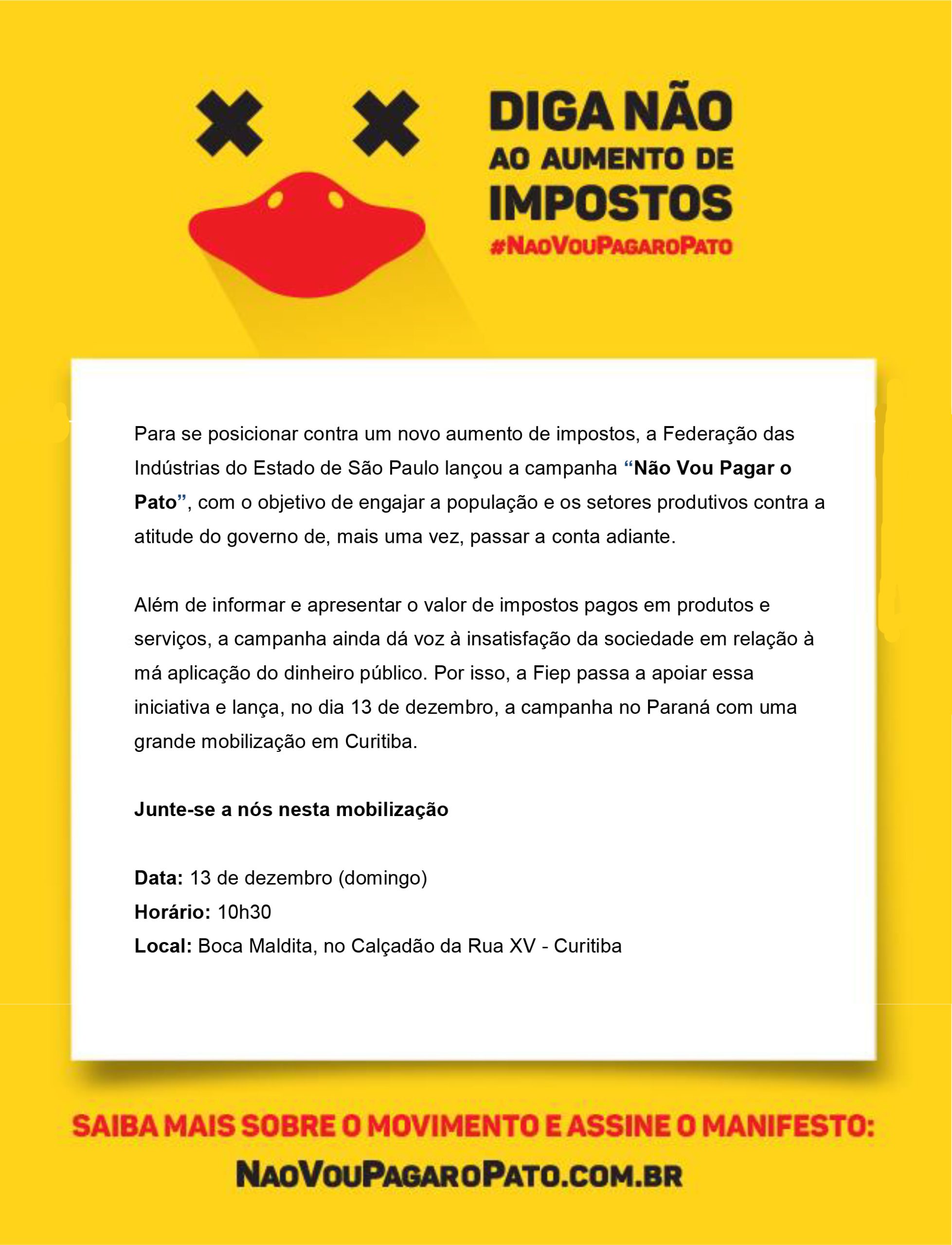 Para se posicionar contra um novo aumento de impostos