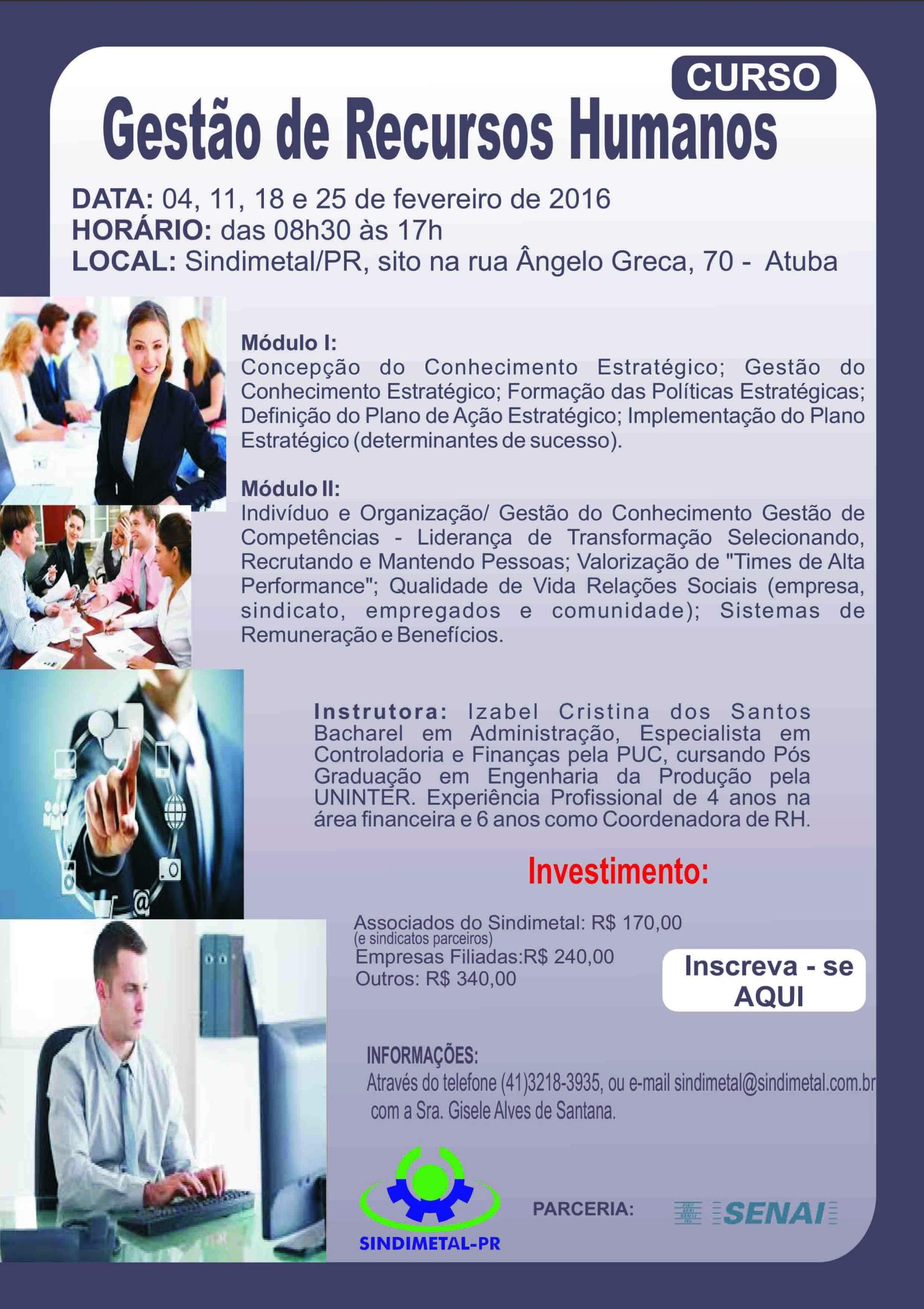 curso gestao de rh