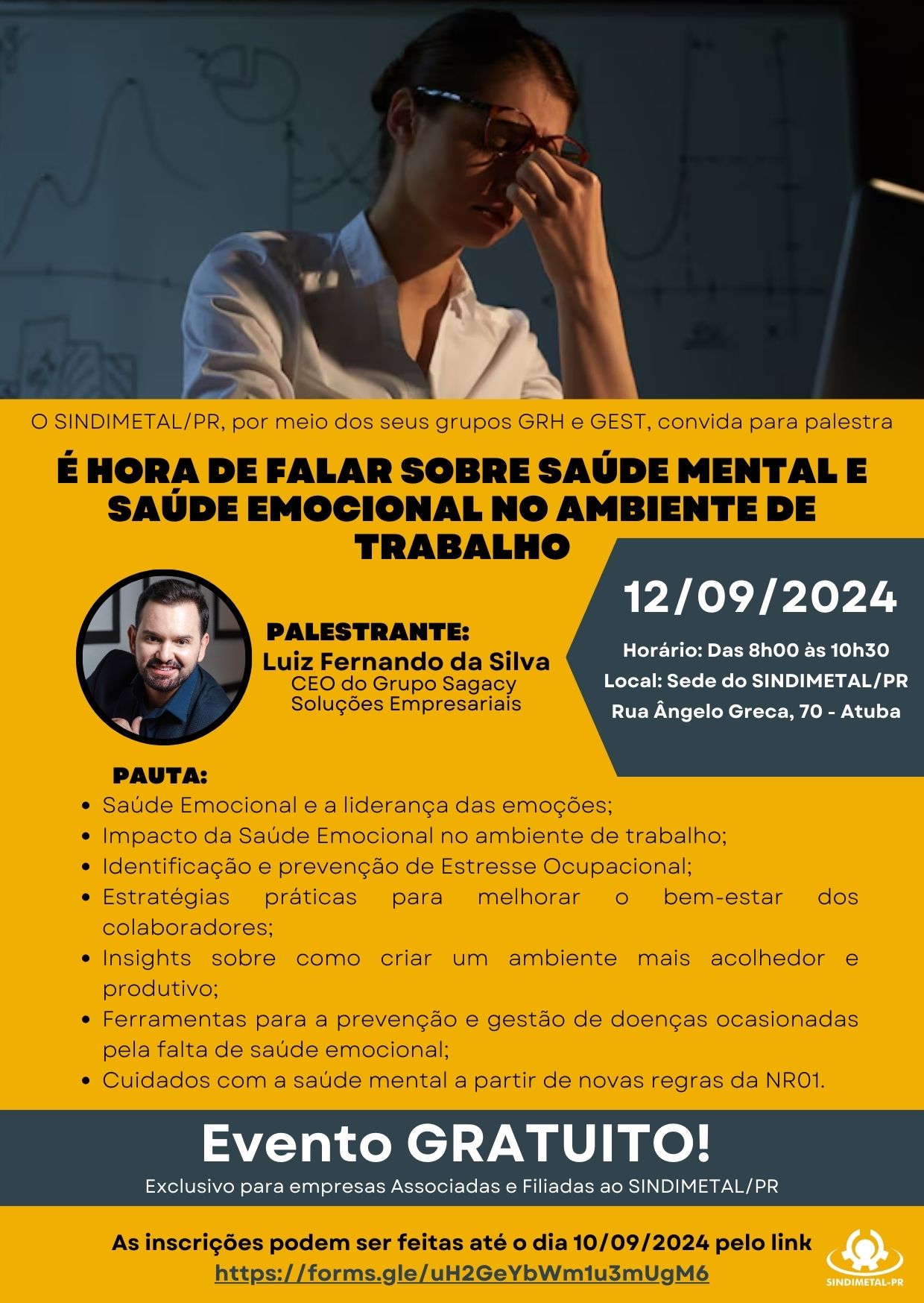 PALESTRA SOBRE SAÚDE MENTAL E SAÚDE EMOCIONAL NO AMBIENTE DE TRABALHO ...